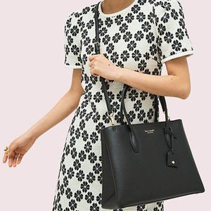 Kate Spade eva medium top zip satchel black